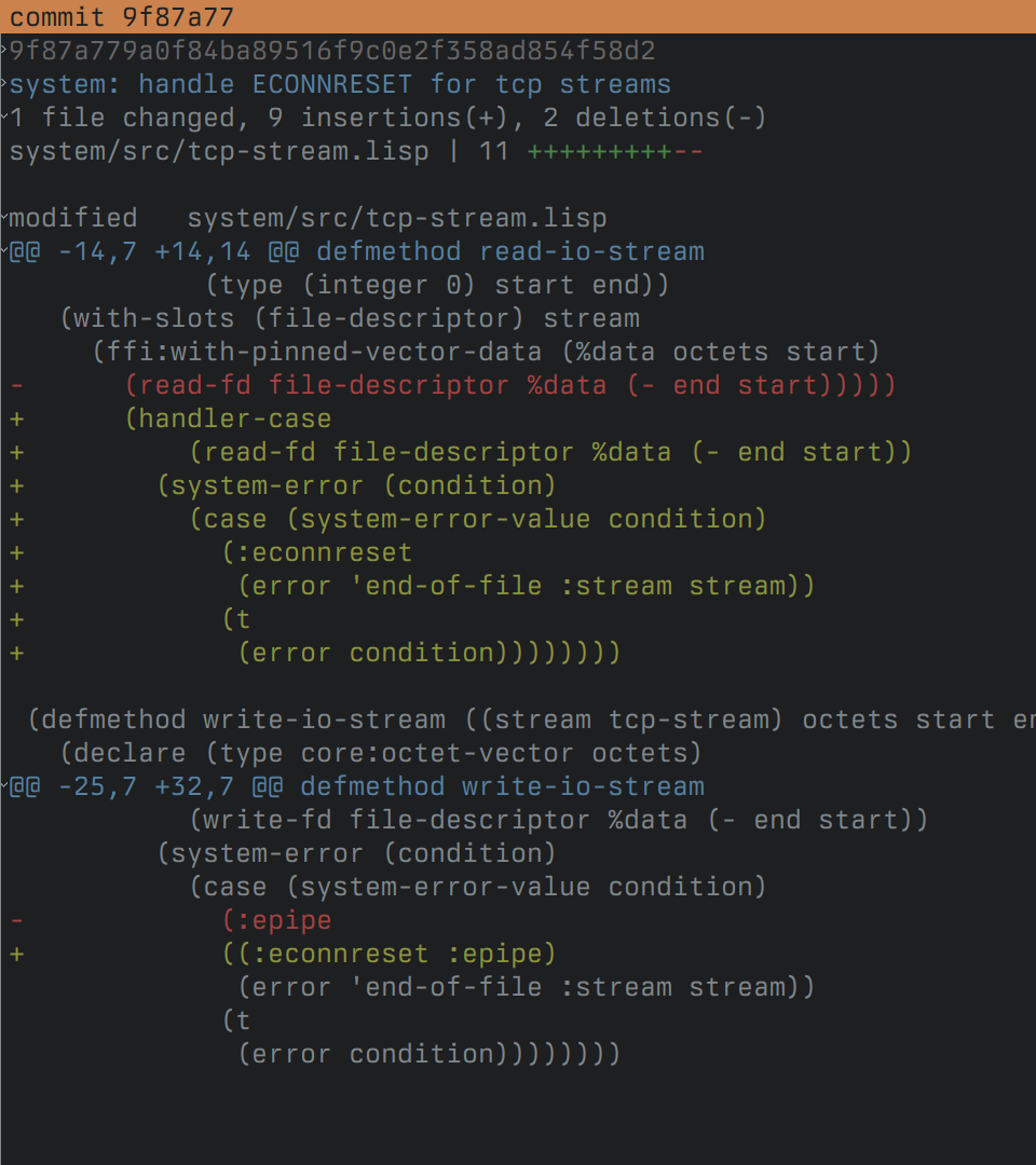 Common Lisp diff